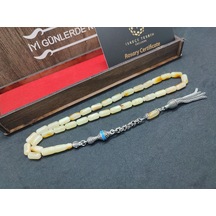 Ahşap Kutulu 475 Ayar Gümüş Püsküllü Kalingrad Kaya Damla 10.80 G Açık Gri