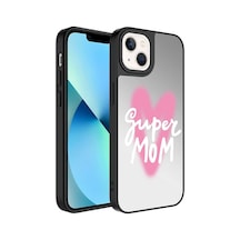 İle Uyumlu 13 Kılıf Aynalı Desenli Kamera Korumalı Parlak Mirror Kapak Süper Anne