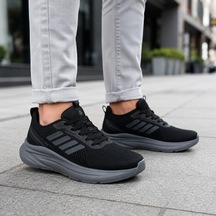 Erkek Sneaker Ayakkabı Gri-siyah 40-45 1091 Sıyah