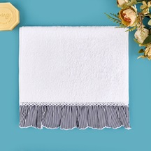 Soft French Cottage Twin Çizgi Desenli El Havlusu - Ekru - 30x50 Cm Çok Renkli