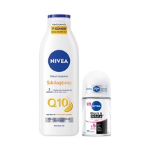 Q10 Sıkılaştırıcı Vücut Losyonu 250ml Ve Kadın Roll-on Deodorant Black&white Invisible Clear 2