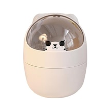 Gri Çöp Kutusu Karikatür Ayı Tasarımı Büyük Kapasiteli Şeffaf Kapaklı Çok Amaçlı Gıda Kalıntısı Depolama Kutusu A Gri