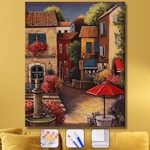 Kafe'de Huzur Sayılarla Boyama Seti - Çerçeveli, 40x50cm