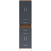 Hyperion Dolap 4 Raflı 5 Çekmeceli 4 Kapaklı 60x44x243 Çam-antrasit Atlas Çam