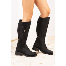 Fox Shoes Siyah Suni Deri Kadın Çizme J674272309