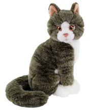 Animals Of The World Oturan Gri Kedi Peluş Oyuncak 22 Cm