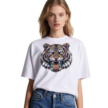 Kaplan Oversize Unisex T-shirt Beyaz