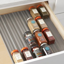 Spiceliner Baharat Rafı Çekmece Düzenleyici Universal Fit 10' Rulo , Gri Belirtilmemiş