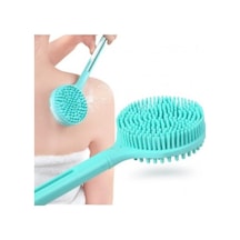 Çift Taraflı Silikon Uzun Saplı Banyo Fırçası