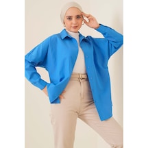 Bigdart 103901 Oversize Basic Tesettür Gömlek - Saks 001
