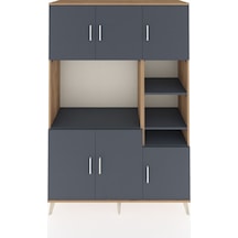 Hyperion Dolap 10 Raflı 6 Kapaklı 132x44x195 Çam-antrasit/ant... Çam