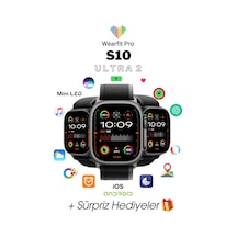 Wearfitpro Wearfit S10 Ultra 2 7 Kordonlu Akıllı Kol Saati Miniled Ekran Siyah 49mm