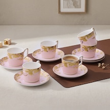 Aryıldız Peony 12 Parça 6 Kişilik Kahve Fincan Takımı Pembe 120 Ml Çok Renkli