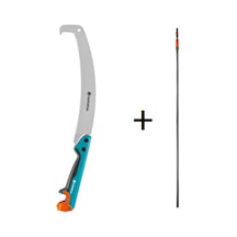 Gardena 8738 Kıvrımlı Bahçıvan Budama Testeresi + 3721 Combisystem 210-390cm Teleskopik Sap