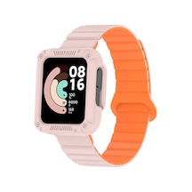 Xiaomi Redmi Watch 2 Silikon Kordon Mkst Krd-105 Strap Kayış-pembe-turuncu