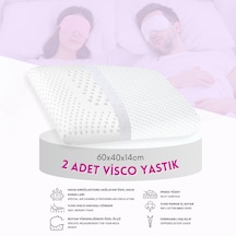2'li Set Visco Hava Kanallı Ortopedik Yastık, 60x40x14cm