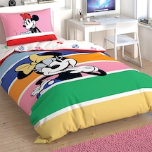 Taç Lisanslı Nevresim Takımı Minnie Mouse Rainbow Tek Kişilik