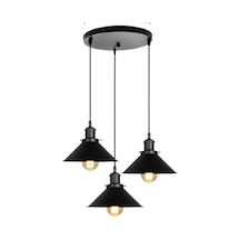 Rys Retro Metal Üçlü Sıralı Sarkıt Avize Çap:30Cm