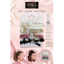 4 Lü Set Fiyonk Detaylı Lastik Çocuk Toka Farklı Renk Seçenekli E