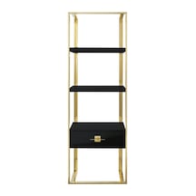 Rihanna Gold Metal Siyah Kitaplık & Raf