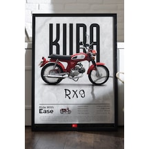 Kuba Rx 9 Siyah Ahşap Çerçeveli Poster, Dekoratif Motosiklet Duvar Tablosu