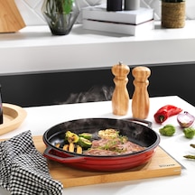Schafer Guss Chef Döküm Yuvarlak Grill Tava Çift Kulplu 28cm-1 Parça Belirtilmemiş
