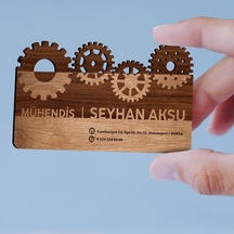 Kişiye Özel Mesleki Mühendis Ahşap Kartvizit (Model 1) 50 Adet