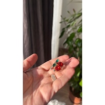 Kiraz Taşlı Mandal Toka Çok Renkli