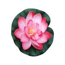 Hfambition 10cm Pembe Simülasyon Lotus Çiçeği - Akvaryum Havuz Göl Dekorasyonu - Su Üstünde Kayar - Dayanıklı Eva Malzeme - Gerçekçi Görünüm