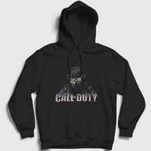 Presmono Unisex Soldier Call Of Duty Kapüşonlu Sweatshirt Siyah