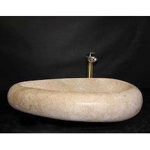 Klasik Traverten Çakıl Tasarım Mini Lavabo