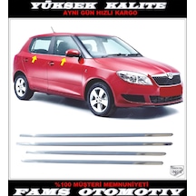 Skoda Fabia Mk2 Hb Krom Cam Çıtası 4 Prç 2008-2014 Arası P.Çelik