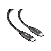 Solid 100w 5a Type C To Type C İphone 15 Pro Max Plus Hızlı Şarj Ve Data Kablosu Halat Örgülü Space Gray 1 Metre