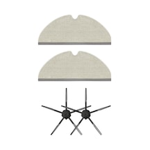 Roborock Q7 Max Uyumlu Siyah Mop Ve Yan Fırça-4 Parça