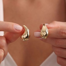 Sembol Gold Altın Drop Küpe 2.5 Cm
