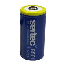 Sertec 3. 7v Li-ion 16340 - 850 Mah 3c Başlı Şarjlı Pil