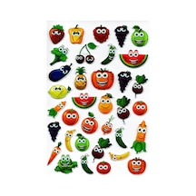 Sticker Kabartmalı A4 Boyutunda Stiker Defter, Planlayıcı Etiket, - Lim060 - Sebze Meyveler