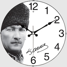 Aypaş Ayp 1968-40 Duvar Saati Eskitme Atatürk Beyaz