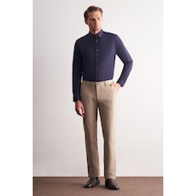 İmza Bej Armürlü Yan Cep Düz Paça Casual Comfort Fit Pamuklu Chino Pantolon 1003255109 Bej