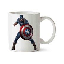 Captain Amerika Kalkan Porselen Kupa Bardak Beyaz