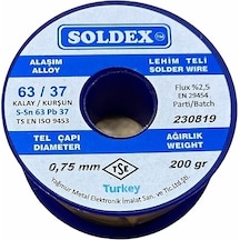 Soldex Lehim Teli 0.75mm 200gr Sn63 - Pb37 63/37 630752