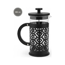 Arow 350 Ml Borosilikat Cam French Press - Filtre Kahve Ve Bitki Çayı Demleyici - Siyah D-858 Siyah