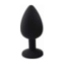 Zaga Oyun Elmas Taşlı Silikon Kaplı Anal Plug S Küçük Boy 7 Cm Siyah