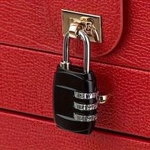 Tongdashop Siyah 3 Haneli Ayarlanabilir Sifreli Kilit Vernikli Dosya Dolabı Seyahat Sırt Çantası