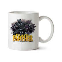 Black Panter Siyah Şekli İki Tarafı Baskılı Kupa Bardak Çok Renkli