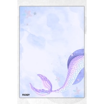 A5 Deniz Kızı Bloknot Çizgisiz Defter - 50 Yaprak - Memopad - Notepad - Not Defteri - Not Kağıdı Çok Renkli Çok Renkli