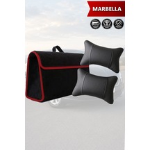 Marbella Uyumlu Siyah Renk Koltuk Yastığı Bagaj Çantası Lüks Model