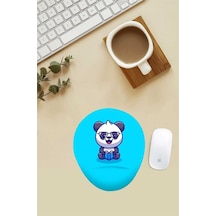 Mutlu Panda Desenli Bilek Destekli Mouse Pad Mousepad