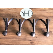 Yaren Home Dizayn Metal Sehpa, Dolap, Berjer, Tv Ünitesi Ayağı 22 4 Lü Paket Siyah