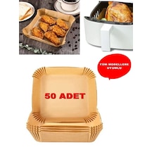 Büyük Boy Fritöz Pişirme Kağıdı Air Fryer Xl-xxl Uygun Kare Tabak Model 50 Adet